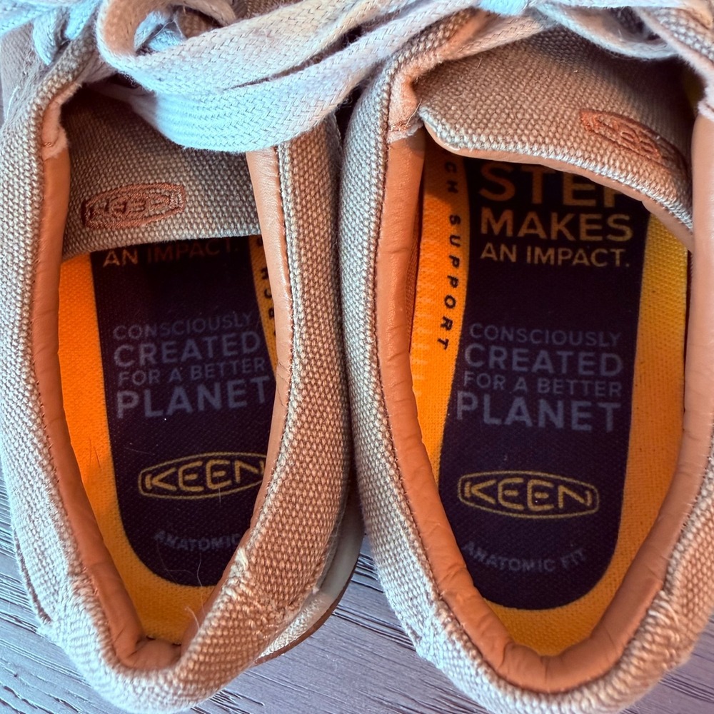 Keen Presidio Canvas Sneakers Tan Khaki Lace Up Shoes 1026098 Womens 8 - Picture 4 of 7